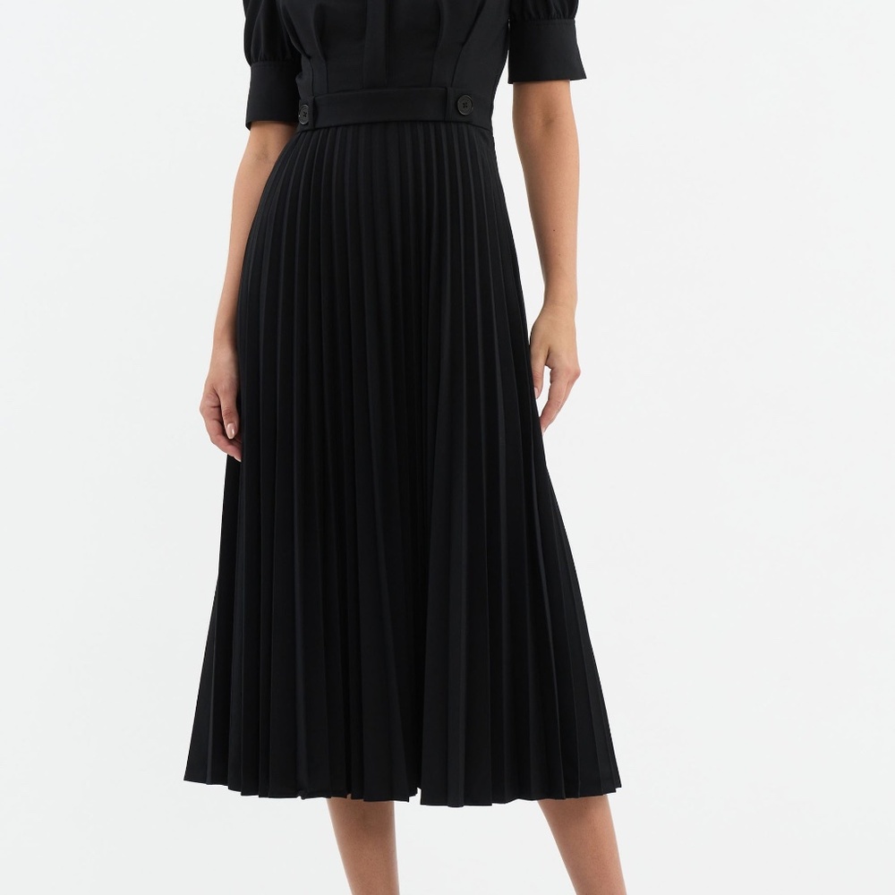 Rebecca Vallance Benoit Pleated Midi Dress